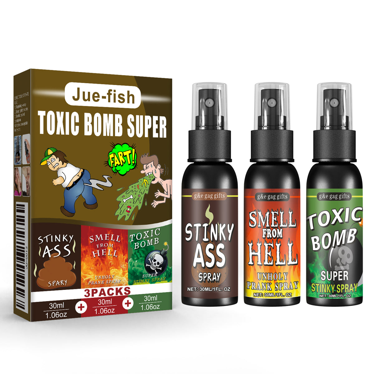 Fifuroes Fart Spray, April Fool's Day Pooper Toy Spoof Stink Entertainment Poop Hell Bomb Smell